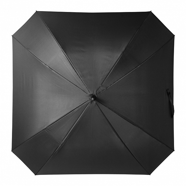 Зонт-трость с квадратным куполом, Mistral, черный с логотипом в Ставрополе заказать по выгодной цене в кибермаркете AvroraStore