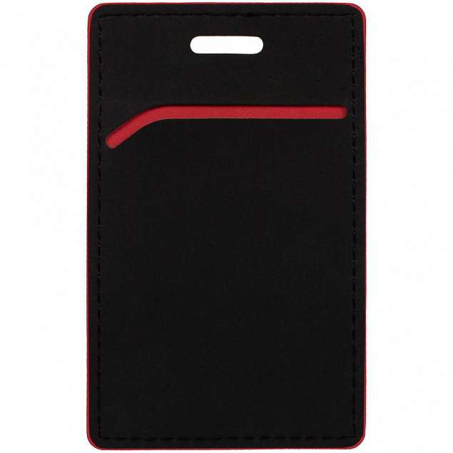 Чехол для пропуска Multimo, черный с красным с логотипом в Ставрополе заказать по выгодной цене в кибермаркете AvroraStore