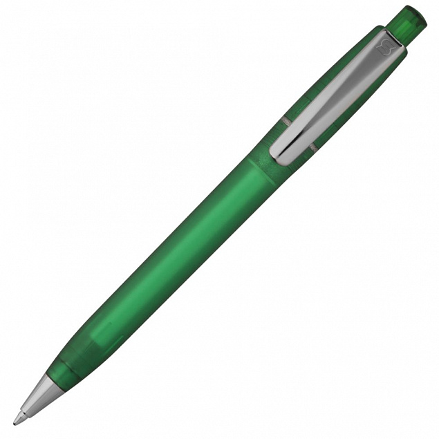 Ручка шариковая Semyr Frost, зеленая с логотипом в Ставрополе заказать по выгодной цене в кибермаркете AvroraStore