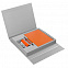 Коробка Status под ежедневник, аккумулятор и ручку, серебристая с логотипом в Ставрополе заказать по выгодной цене в кибермаркете AvroraStore