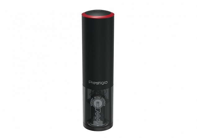 Набор с электрическим штопором Lugano, черный с красным с логотипом в Ставрополе заказать по выгодной цене в кибермаркете AvroraStore