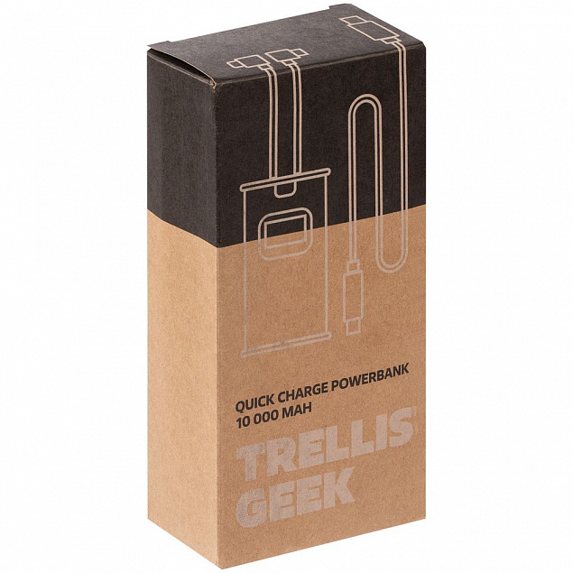 Аккумулятор c быстрой зарядкой Trellis Geek 10000 мАч, темно-серый с логотипом в Ставрополе заказать по выгодной цене в кибермаркете AvroraStore