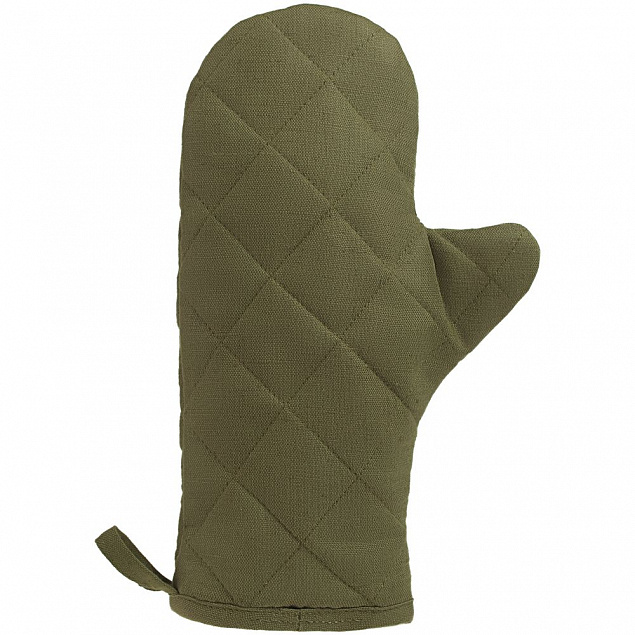 Прихватка-рукавица детская «Младший шеф», темно-зеленая с логотипом в Ставрополе заказать по выгодной цене в кибермаркете AvroraStore