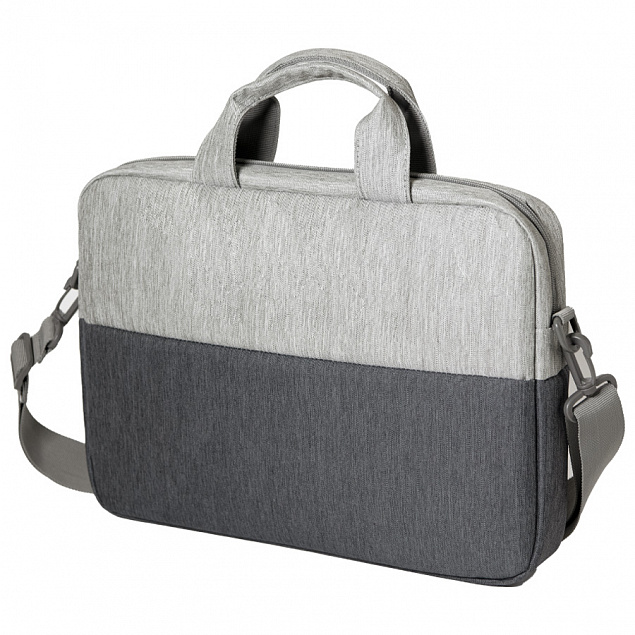 Конференц-сумка BEAM NOTE, серый/темно-серый, 39х30х6.5 см, ткань верха:100% полиамид, под-д:100%пол с логотипом в Ставрополе заказать по выгодной цене в кибермаркете AvroraStore
