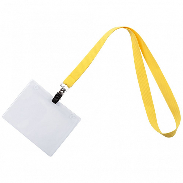 Лента для бейджа Neckband, желтый с логотипом в Ставрополе заказать по выгодной цене в кибермаркете AvroraStore