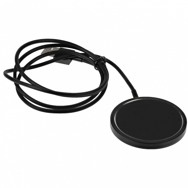 Беспроводное зарядное устройство с магнитами Magmate, черное с логотипом в Ставрополе заказать по выгодной цене в кибермаркете AvroraStore