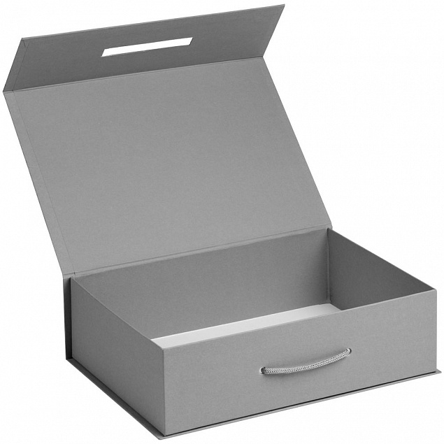 Коробка Case, подарочная, серый матовый с логотипом в Ставрополе заказать по выгодной цене в кибермаркете AvroraStore