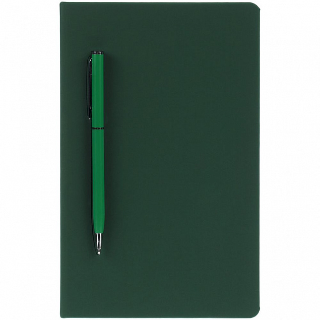 Ежедневник Magnet Shall с ручкой, зеленый с логотипом в Ставрополе заказать по выгодной цене в кибермаркете AvroraStore