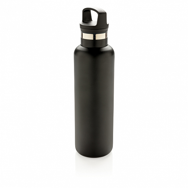 Герметичная вакуумная бутылка, черная с логотипом в Ставрополе заказать по выгодной цене в кибермаркете AvroraStore