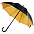 Зонт-трость Downtown, черный с золотистым с логотипом в Ставрополе заказать по выгодной цене в кибермаркете AvroraStore