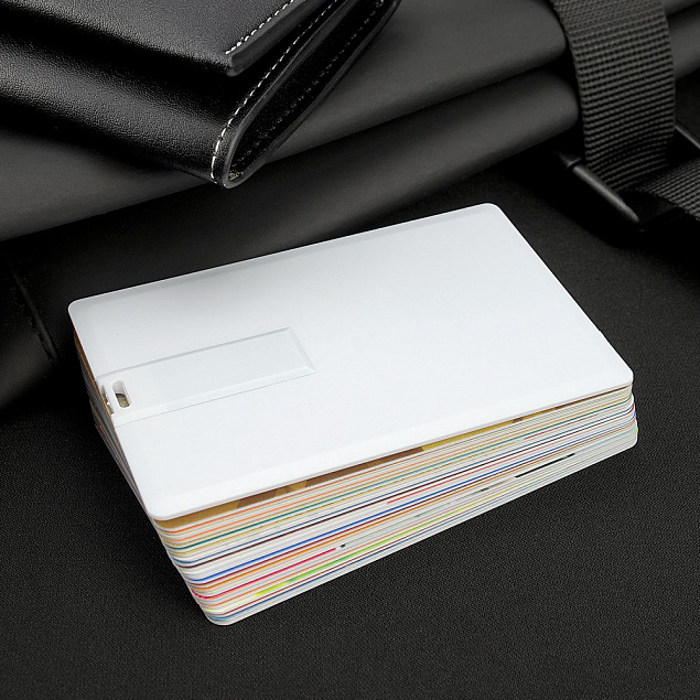 Флешка Card, 8 Гб, белая с логотипом в Ставрополе заказать по выгодной цене в кибермаркете AvroraStore