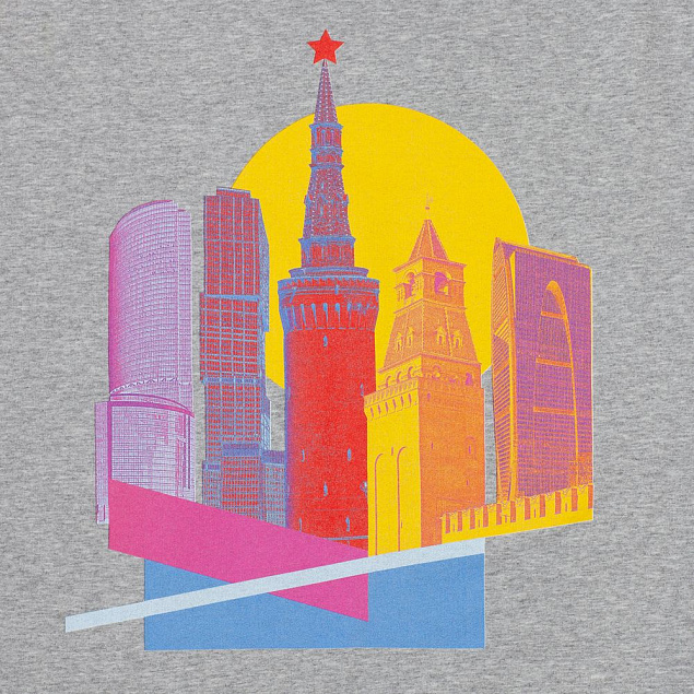 Толстовка Moscow State of Mind, серый меланж с логотипом в Ставрополе заказать по выгодной цене в кибермаркете AvroraStore