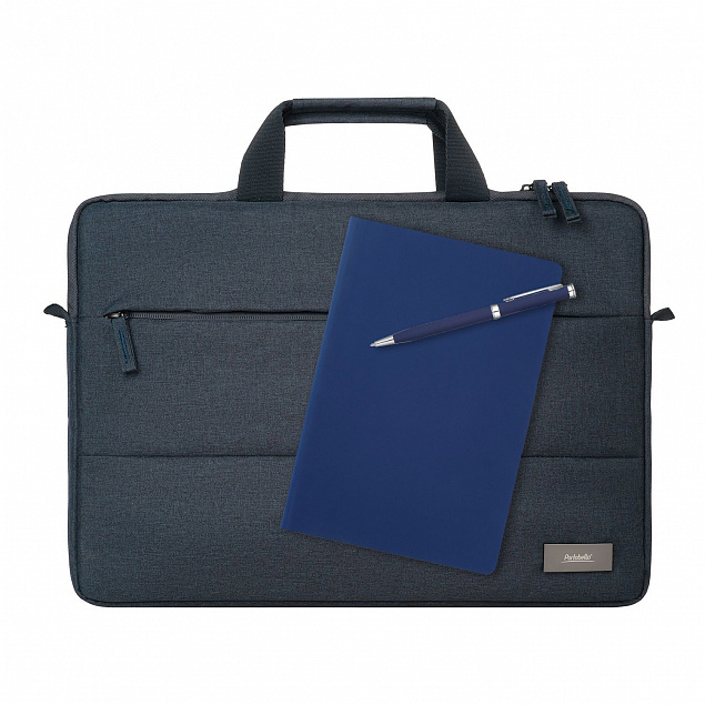 Подарочный набор Forum, синий (сумка, ежедневник, ручка) с логотипом в Ставрополе заказать по выгодной цене в кибермаркете AvroraStore