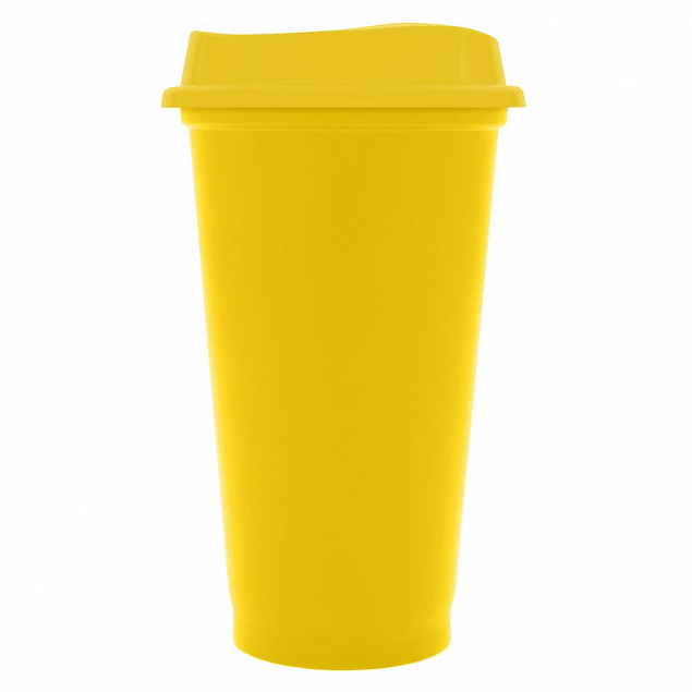 Стакан с крышкой Color Cap, желтый с логотипом в Ставрополе заказать по выгодной цене в кибермаркете AvroraStore