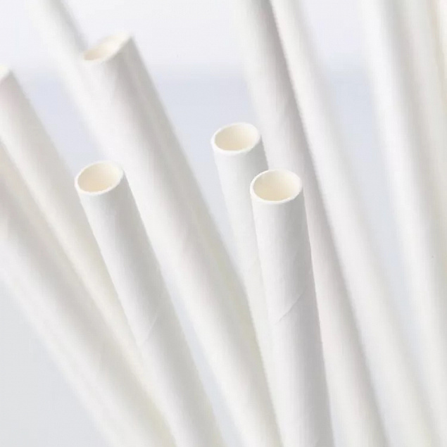 Белая бумажная трубочка , размер 197*6 мм, белая (100 шт в бумажной упаковке) с логотипом в Ставрополе заказать по выгодной цене в кибермаркете AvroraStore