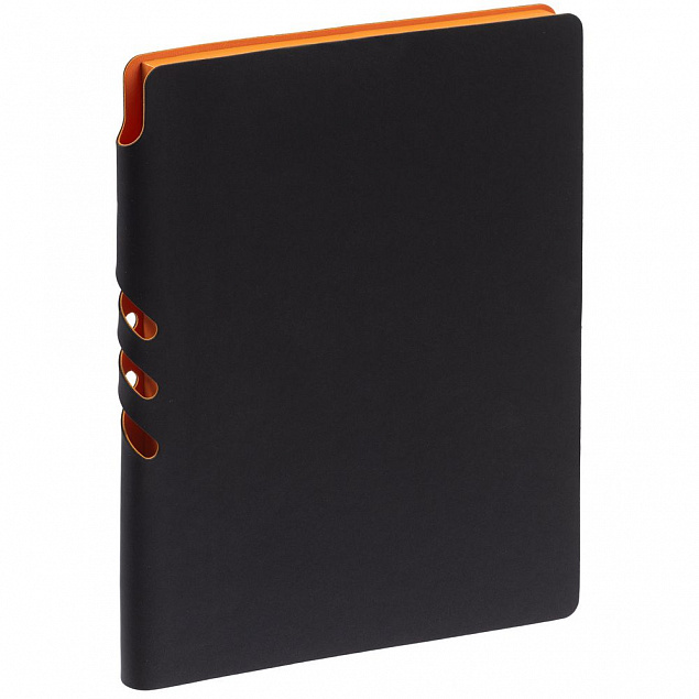 Ежедневник Flexpen Black ver.2, недатированный, черный с оранжевым с логотипом в Ставрополе заказать по выгодной цене в кибермаркете AvroraStore