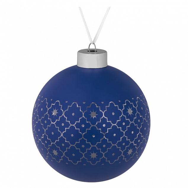 Елочный шар Chain, 10 см, синий с логотипом в Ставрополе заказать по выгодной цене в кибермаркете AvroraStore