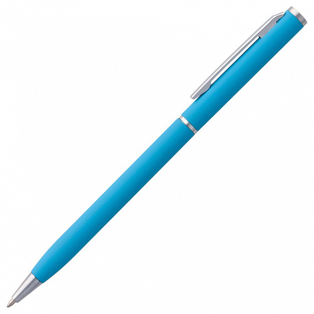Ручка шариковая Hotel Chrome, ver.2, голубая с логотипом в Ставрополе заказать по выгодной цене в кибермаркете AvroraStore