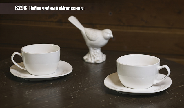 Набор чайный "Мгновение"на 2 персоны, белый с логотипом в Ставрополе заказать по выгодной цене в кибермаркете AvroraStore