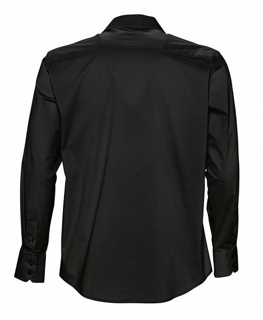 Рубашка мужская с длинным рукавом Brighton, черная с логотипом в Ставрополе заказать по выгодной цене в кибермаркете AvroraStore