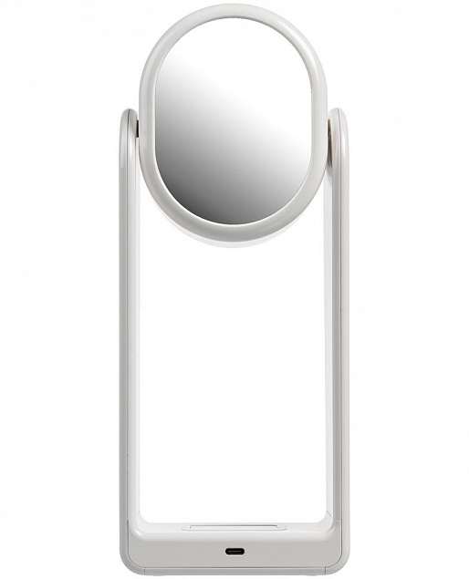 Настольная лампа с зеркалом и беспроводной зарядкой Tyro, белая с логотипом в Ставрополе заказать по выгодной цене в кибермаркете AvroraStore
