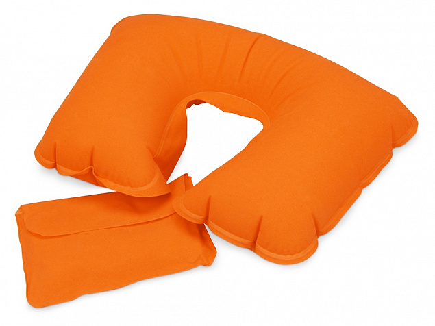 Подушка надувная базовая, оранжевый с логотипом в Ставрополе заказать по выгодной цене в кибермаркете AvroraStore