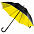 Зонт-трость с двойным куполом, черный с желтым с логотипом в Ставрополе заказать по выгодной цене в кибермаркете AvroraStore