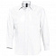 Рубашка мужская с длинным рукавом BOSTON, белая с логотипом в Ставрополе заказать по выгодной цене в кибермаркете AvroraStore