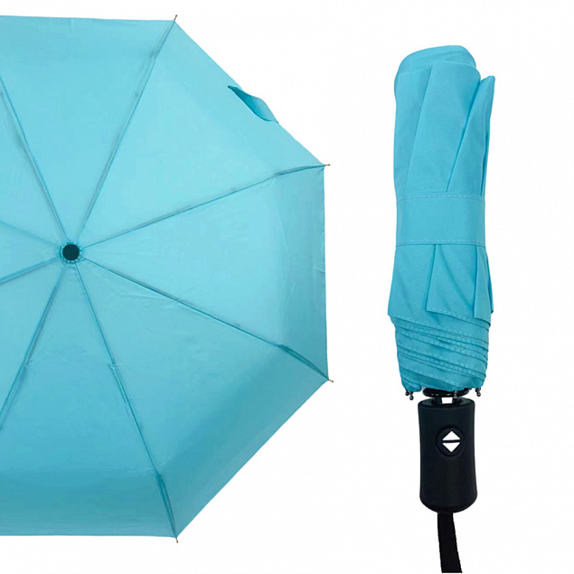 Автоматический противоштормовой зонт Vortex, морская волна с логотипом в Ставрополе заказать по выгодной цене в кибермаркете AvroraStore