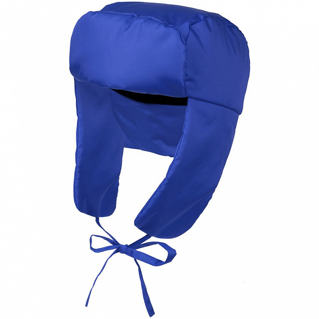 Шапка-ушанка Shelter, ярко-синяя с логотипом в Ставрополе заказать по выгодной цене в кибермаркете AvroraStore