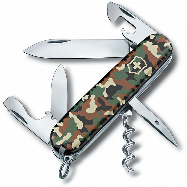 Нож перочинный Spartan 91, зеленый камуфляж с логотипом в Ставрополе заказать по выгодной цене в кибермаркете AvroraStore