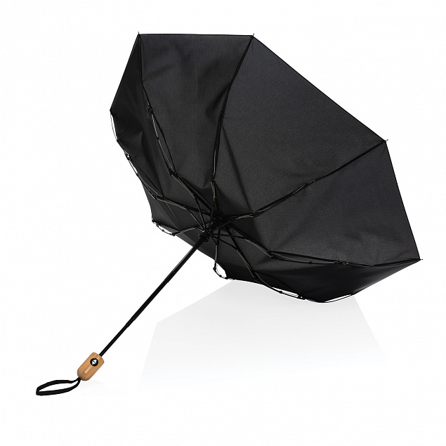 Автоматический зонт Impact из RPET AWARE™ с бамбуковой ручкой, d94 см с логотипом в Ставрополе заказать по выгодной цене в кибермаркете AvroraStore