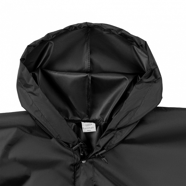 Дождевик унисекс Rainman Strong, черный с логотипом в Ставрополе заказать по выгодной цене в кибермаркете AvroraStore