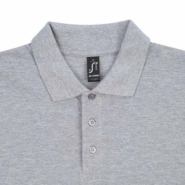 Рубашка поло мужская SPRING 210, серый меланж с логотипом в Ставрополе заказать по выгодной цене в кибермаркете AvroraStore