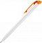 Ручка шариковая Favorite, белая с оранжевым с логотипом в Ставрополе заказать по выгодной цене в кибермаркете AvroraStore