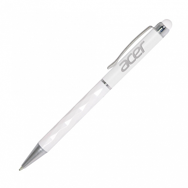 Шариковая ручка Crystal, белая с логотипом в Ставрополе заказать по выгодной цене в кибермаркете AvroraStore