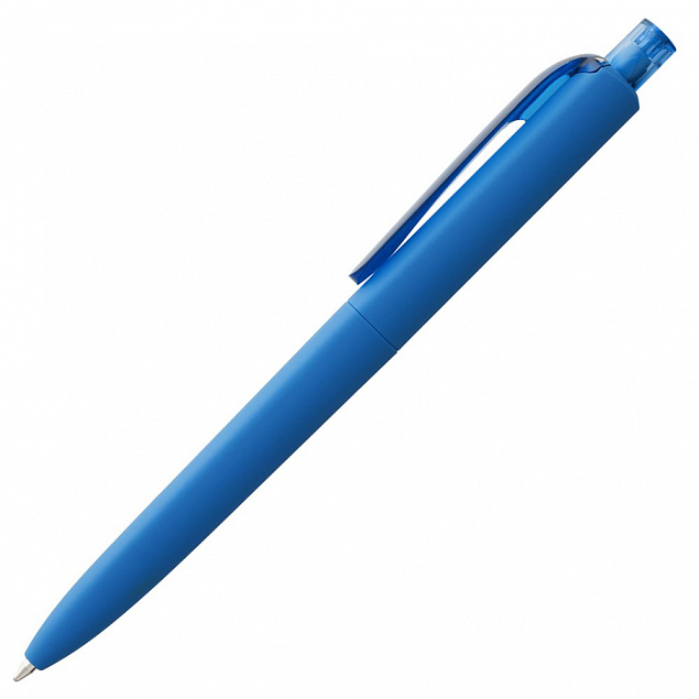 Ручка шариковая Prodir DS8 PRR-T Soft Touch, голубая с логотипом в Ставрополе заказать по выгодной цене в кибермаркете AvroraStore