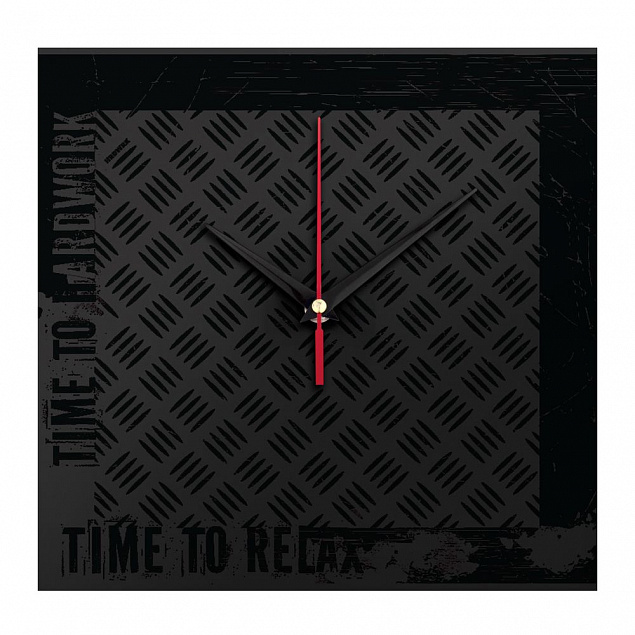 Часы настенные стеклянные Hard Work Black с логотипом в Ставрополе заказать по выгодной цене в кибермаркете AvroraStore