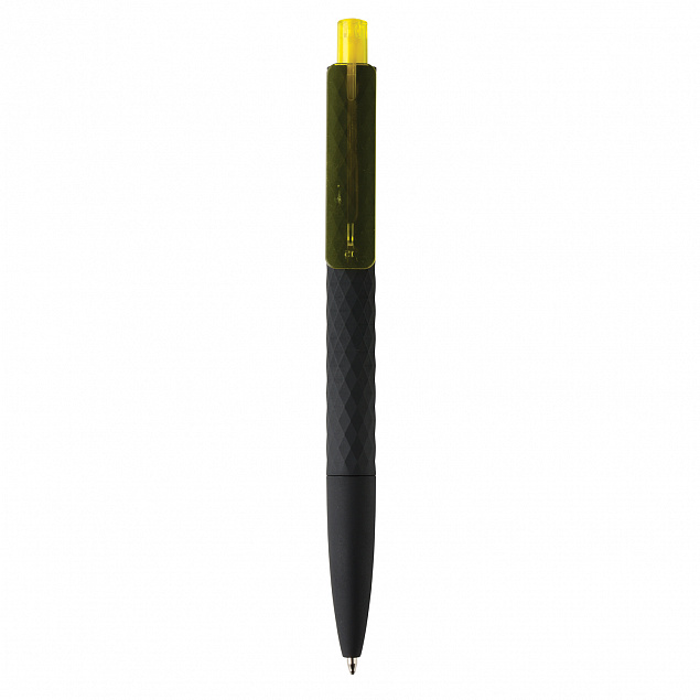Черная ручка X3 Smooth Touch, желтый с логотипом в Ставрополе заказать по выгодной цене в кибермаркете AvroraStore