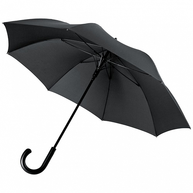 Зонт-трость Alessio, черный с логотипом в Ставрополе заказать по выгодной цене в кибермаркете AvroraStore