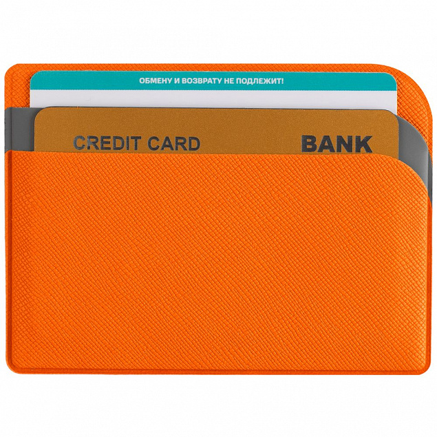 Чехол для карточек Dual, оранжевый с логотипом в Ставрополе заказать по выгодной цене в кибермаркете AvroraStore