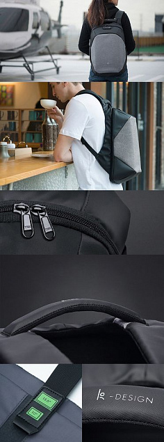 Рюкзак ClickPack Pro, черный с серым с логотипом в Ставрополе заказать по выгодной цене в кибермаркете AvroraStore