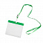 Ланъярд с держателем для бейджа; зеленый; 11,2х0,5 см; полиэстер, пластик; тампопечать, шелкогр с логотипом в Ставрополе заказать по выгодной цене в кибермаркете AvroraStore