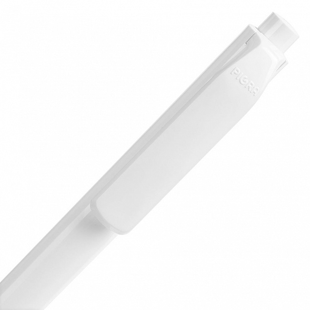 Ручка шариковая Pigra P04 Polished, белая с логотипом в Ставрополе заказать по выгодной цене в кибермаркете AvroraStore