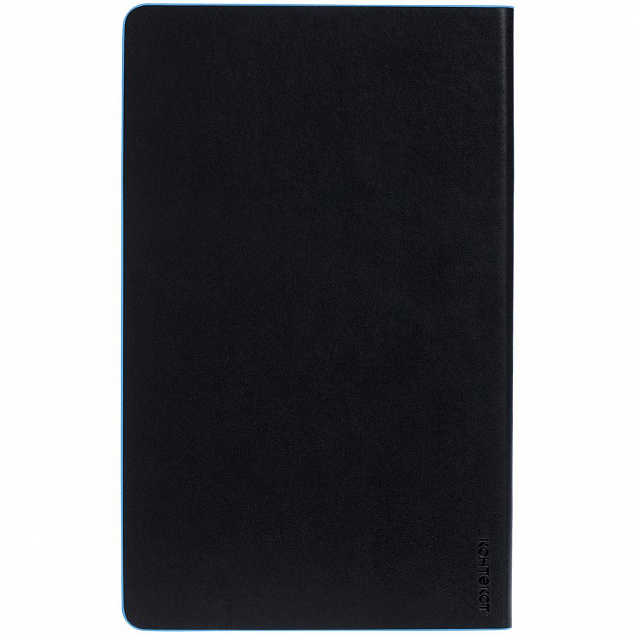 Ежедневник Trait, недатированный, черный с голубым с логотипом в Ставрополе заказать по выгодной цене в кибермаркете AvroraStore