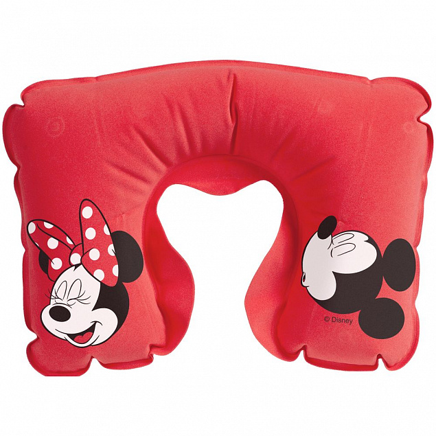 Надувная подушка под шею в чехле Mr. and Mrs. Mouse, красная с логотипом в Ставрополе заказать по выгодной цене в кибермаркете AvroraStore
