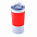 Термокружка вакуумная 'Funny" белая, красная, силикон с логотипом в Ставрополе заказать по выгодной цене в кибермаркете AvroraStore