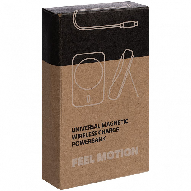 Универсальный магнитный аккумулятор Feel Motion, 5000 мАч, белый с логотипом в Ставрополе заказать по выгодной цене в кибермаркете AvroraStore