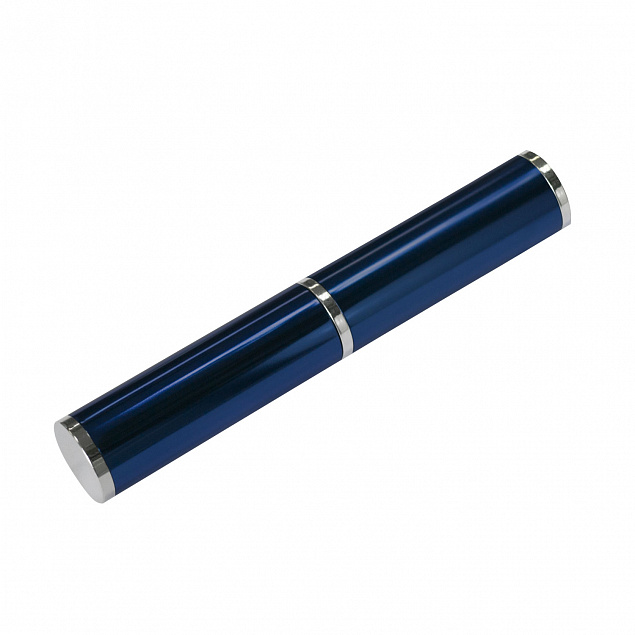 Коробка подарочная, футляр - тубус, алюминиевый, синий, глянцевый, для 1 ручки с логотипом в Ставрополе заказать по выгодной цене в кибермаркете AvroraStore
