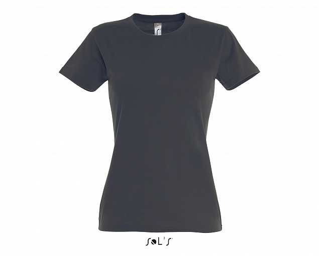 Фуфайка (футболка) IMPERIAL женская,Тёмно-серый/графит 3XL с логотипом в Ставрополе заказать по выгодной цене в кибермаркете AvroraStore